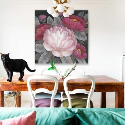 Cadre Signes Grimalt Fleurs Peinture 3 x 80 x 80 cm