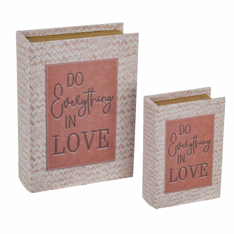 Set de boîtes décoratives Signes Grimalt Livre PVC Bois MDF 17,5 x 6,5 x 23,5 cm (2 Unités)