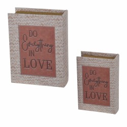 Set de boîtes décoratives Signes Grimalt Livre PVC Bois MDF 17,5 x 6,5 x 23,5 cm (2 Unités)