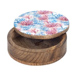 Boîte Décorative Signes Grimalt Corail Bois 20,5 x 6,5 x 20,5 cm