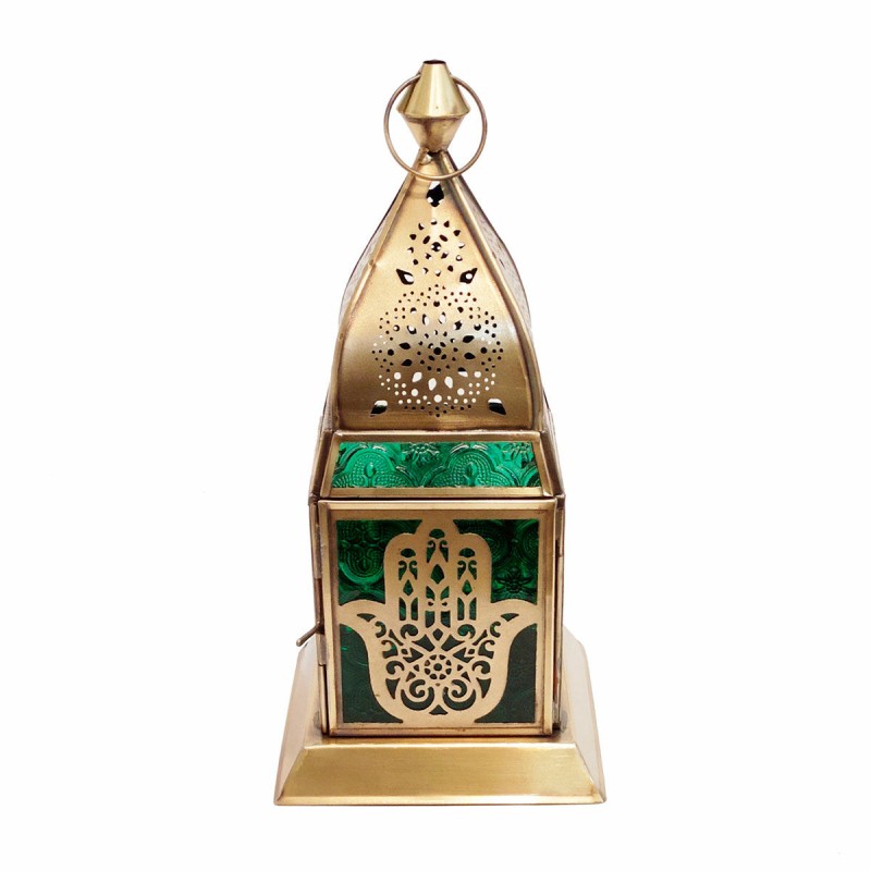 Lanterne Signes Grimalt Vert Laiton 13 x 28 x 13 cm