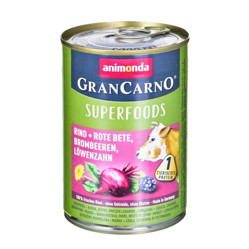 Alimentation humide Animonda GranCarno Superfoods Mûre Veau 400 g