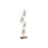 Figurine Décorative DKD Home Decor 18 x 9 x 69 cm Marron Aluminium Blanc Bois de manguier Yoga