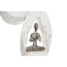 Figurine Décorative DKD Home Decor 18 x 9 x 69 cm Marron Aluminium Blanc Bois de manguier Yoga