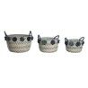 Set de basket DKD Home Decor 46 x 44 x 34 cm Pompons polypropylène Herbier marin