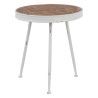 Table d'appoint 50 x 50 x 56 cm Naturel Métal Blanc