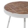 Table d'appoint 50 x 50 x 56 cm Naturel Métal Blanc