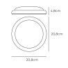 Applique LED EDM 32406 Blanc Aluminium Plastique F 18 W 120 W 1820 Lm E27 Rond (4000 K)